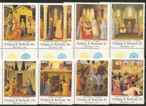 Antigua 1503-12 1991 Christmas set and s.s.