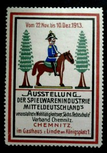Cinderella/Poster Stamp/Reklamemarke-Toy Expo Chemnitz 1913 Horse Rider-20201408