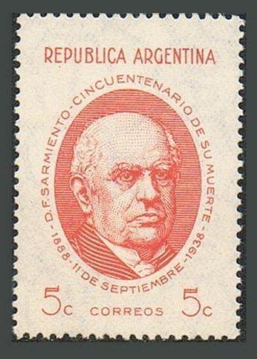 Argentina 455,MNH.Michel 434. Domingo Faustino Sarmiento,President,author,1938.