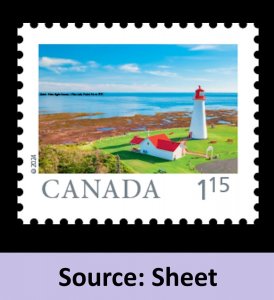 Canada 3423f Far & Wide Point Prim Lighthouse $1.15 sheet single MNH 2024