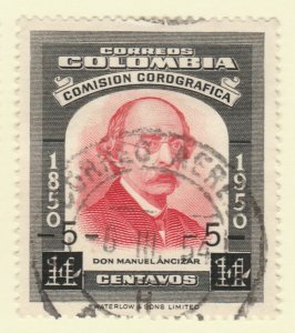 Colombia 1953 5c on 14c Fine Used A8P55F104