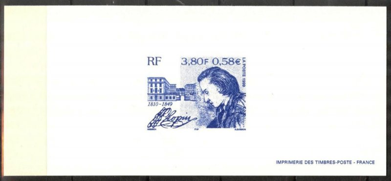 France Gravure 1999 Frederic Chopin Composer Imprimerie Deluxe Mi.3428 MNH