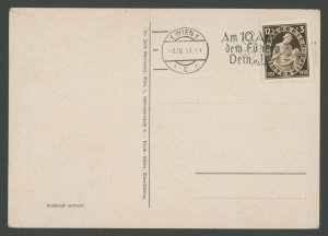 Austria - B153 Mother & Child Semi Postal on Postcard of Hitler & Map of Vienna