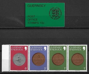 1979 Guernsey Vending Machine booklet with 178a strip of 4 MNH