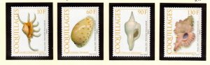 French Polynesia Sc 944-7, 947a MNH SET & S/S of 2007 - Sea Life, Shells