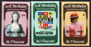St. Vincent Sc #652-654 MNH
