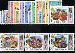 Grenada 1972 QEII Air set complete very fine used. SG 501-521. Sc C3-19,23-26.