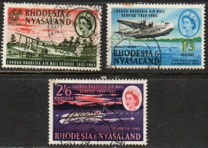 Rhodesia & Nyasaland Sc #180-182 Used