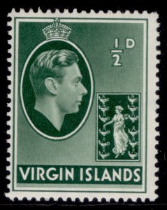 BRITISH VIRGIN ISLANDS GVI SG110, ½d green, M MINT. CHALKY