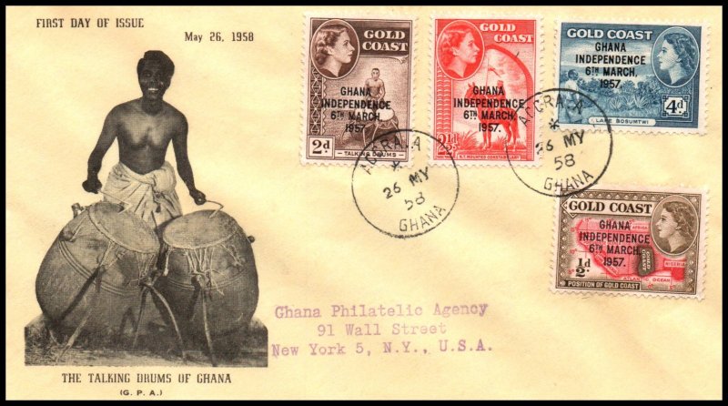 Ghana 25-27 Typed FDC