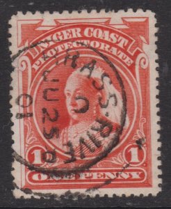 Niger Coast Protectorate 1901 BRASS RIVER POSTMARK in Victoria 1d VGC