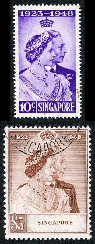 Singapore SG31/2 1948 Silver Wedding Set Fine Used