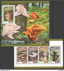 2017 Central Africa Mushrooms Nature Flora #7465-68+Bl1695 ** Fd0730