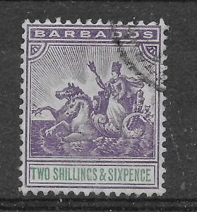 BARBADOS SG144 1905 2/6 VIOLET AND GREEN USED