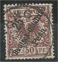 GERMAN EAST AFRICA, 1896, used 25pes on 50pf, Surcharge, Scott 10