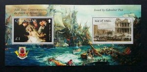 Gibraltar & Isle Of Man Joint Issue The Death Of Nelson 1995 Sailboat (ms) MNH