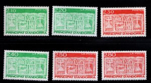 Andorre (French) Andorra Scott 380-385 MNH** stamp set