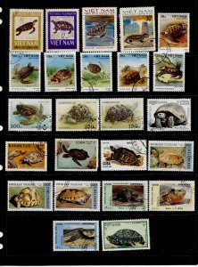 Turtles #Hanger Sheet of 24 Different Turtles from Various Countries Used