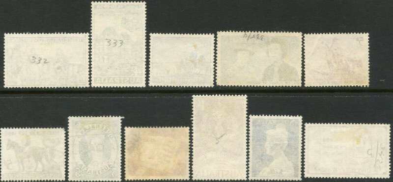 AUSTRALIA Sc#332-342 1959-61 Eleven Different Complete Commemorative Sets Used