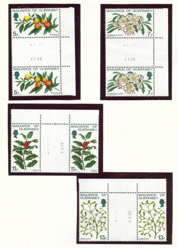 Guernsey Scott 169-72 MNH** Christmass 1978 gutter pair set