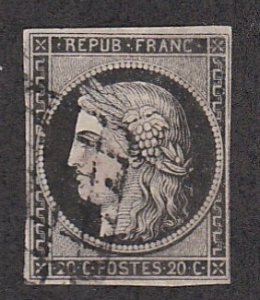 France # 3a, Ceres,  Used, 1/4 Cat