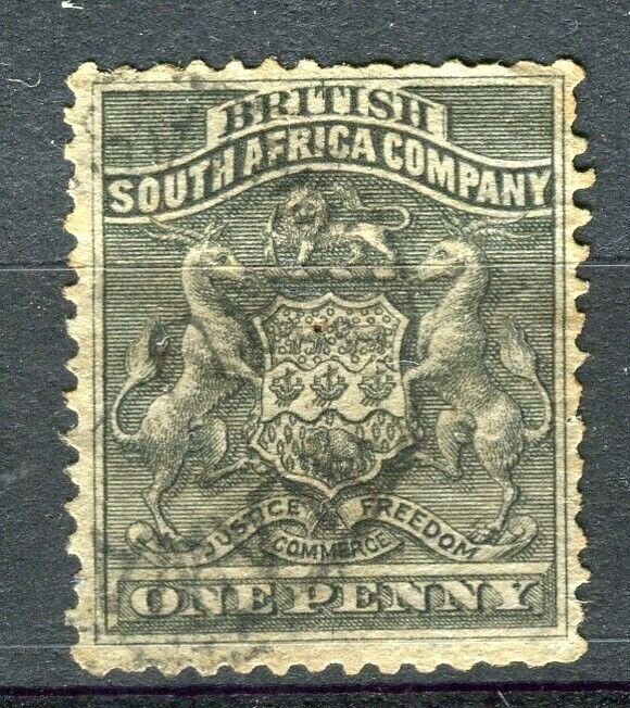 RHODESIA: 1890-92 early classic Springbok issue used Shade of 1d. value