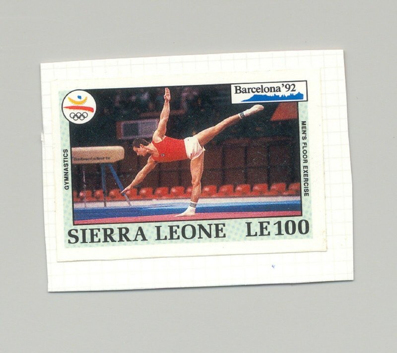 Sierra Leone #1515 Olympics 1v Imperf Proof on Card