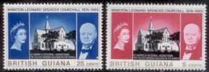British Guiana 1966 SC# 297-8 Churchill MNH-OG E35