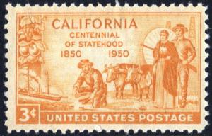 SC#997 3¢ California Statehood Centennial Single (1950) MNH