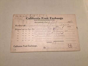 United States California Fruit exchange Sacramento  1923 postal card 66976