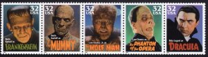 Scott #3172a (3168-72) Classic Movie Monsters Strip of 5 Stamps - MNH