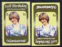 Montserrat 1982 Princess Diana's 21st Birthday $5 with ce...