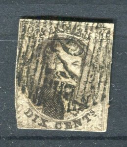 BELGIUM; 1850s classic Leopold Imperf issue used Shade of 10c. value Postmark