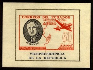 Ecuador SCOTT 282A Roosevelt Printed on unglazed paper Mint NH