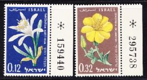 Israel #180 - 181 Flowers MNH Singles