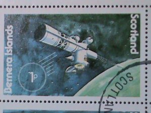 BERNERA ISLANDS-SCOTLAND-1978 SPACE PROGRAMS-CTO SHEET WITH FIRST DAY CANCEL
