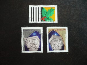 Stamps - Canada - Scott# 1585,1587,1588 - Used Part Set of 3 Stamps