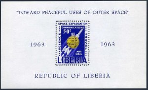 Liberia C152, MNH. Michel 605 Bl.27A. Toward Peaceful uses of Outer Space, 1963.