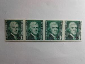 SCOTT # 1299 B  IMPERF RARE GEM STRIP OF 4 MINT NEVER HINGED STUNNING PIECE!