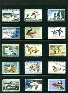 United States Federal Hunting Duck Stamps #RW1-RW72 Mint Never Hinged F/VF Set 