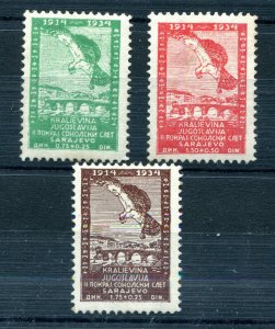 YUGOSLAVIA 1934 SOKOL SPORTS ASSOCIATIONS B43-B45 PERFECT MNH UNDERVALUED AREA