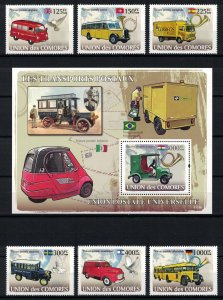 COMORE 2008 - Special transports /complete set+ minisheet MNH