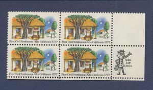 USA - Scott  1725 - MNH ZIP Block - 13 cents Alta California - 1977