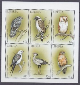 1999 Liberia 2271-2276KL Birds of prey 9,50 €