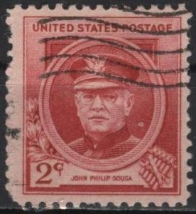 US 880 (used) 2¢ John Philip Sousa, rose car (1940)