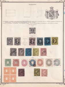 SAXONY - MINT AND USED COLLECTION REMOVED FROM ALBUM PAGE - M117