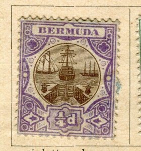 BERMUDA; 1902-06 early Ed VII Dry Dock issue used 1/4d. value