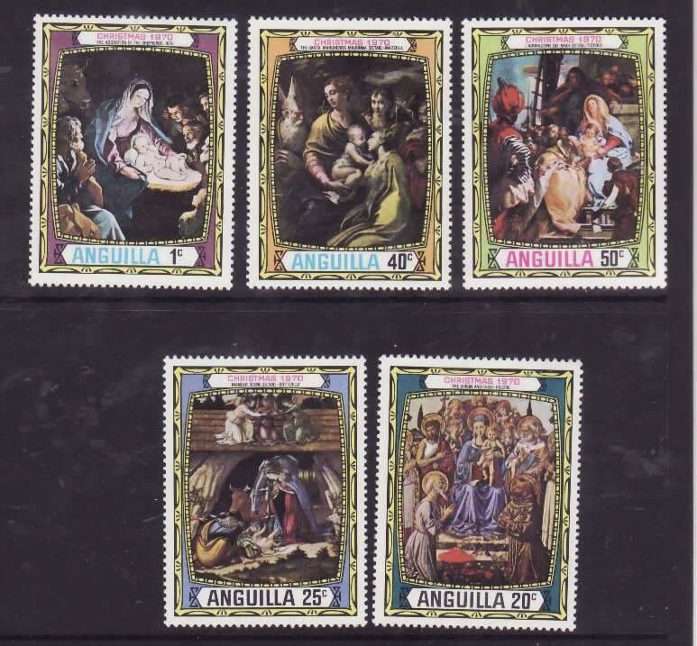 Anguilla-Sc#114-18- id10-unused NH set-Christmas-Paintings-1970-