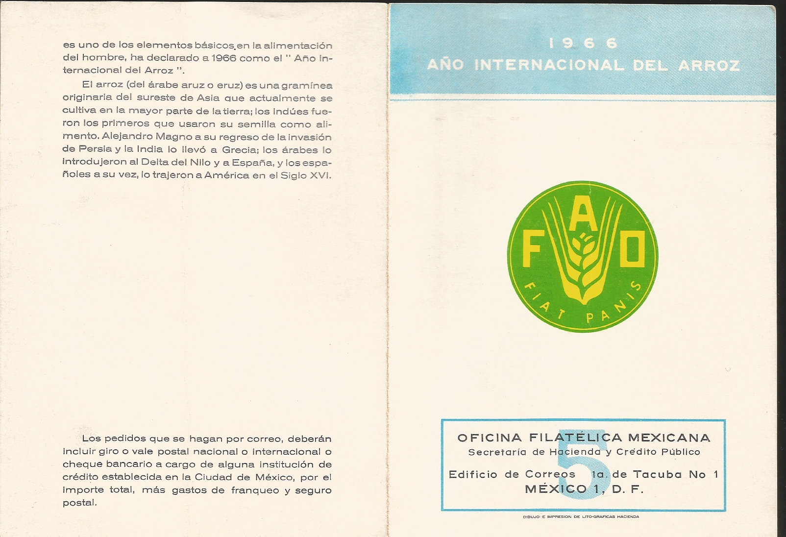 J 1966 Mexico International Year Of Rice World Food Day Fdb Hipstamp