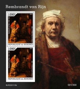 Burundi - 2022 Artist Rembrandt van Rijn - 2 Stamp Souvenir Sheet - BUR2201115b